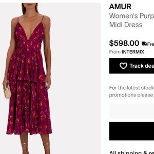 AMUR Dress - Dark Fuchsia/Purple Floral, Pleated, Tiered Springy
